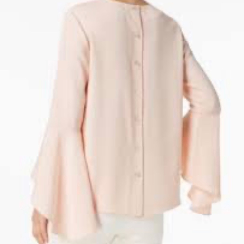 Olivia & Grace Women's Button-Back Bell-Sleeve Blouse-Pink-6008